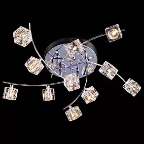 Потолочная люстра Eurosvet Quadro 4976/11 хром/синий+красный+фиолетовый