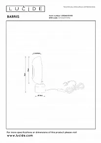 Настольная лампа декоративная Lucide Barris 05549/01/55