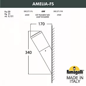 Светильник на штанге Fumagalli Amelia DR2.571.000.LYF1R
