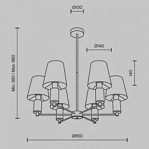 Люстра на штанге Maytoni Lira MOD483PL-06BS