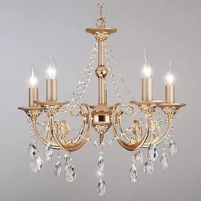 Подвесная люстра Eurosvet 10079 10079/5 золото/прозрачный хрусталь Strotskis
