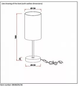 Настольная лампа декоративная Lucide Moda 08500/81/36