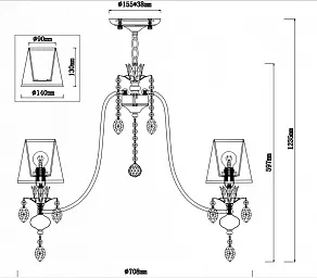 Подвесная люстра Rivoli Duchessa P7 AB Б0038416