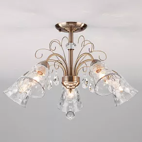 Люстра на штанге Eurosvet Norene 30157/5 античная бронза