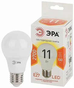 Лампа светодиодная Эра Стандарт E27 11Вт 2700K LED A60-11W-827-E27