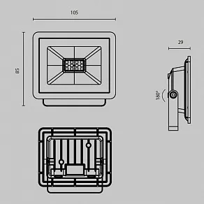 Настенно-потолочный прожектор Maytoni Flood FL001-L10B6K