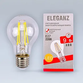 Лампа светодиодная Eleganz  E27 9Вт 4500K 1403