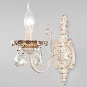 Бра Eurosvet 10118 10118/1 белый с золотом/тонированный хрусталь Strotskis