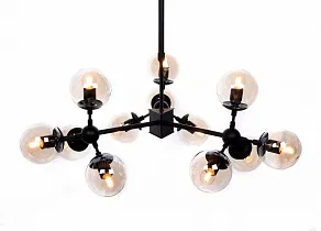 Люстра на штанге LUMINA DECO Zodiak LDP 160-12 BK+TEA