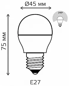 Лампа светодиодная Gauss Basic E27 7.5Вт 4100K 1053228