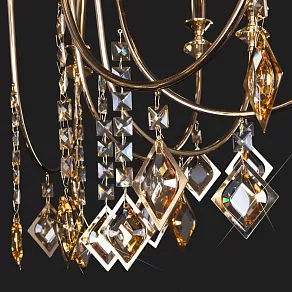 Подвесная люстра Eurosvet Telao 10120/12 золото/тонированный хрусталь Strotskis Smart (10110/12)
