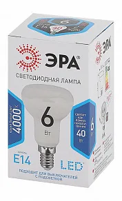 Лампа светодиодная Эра Стандарт E14 6Вт 4000K LED R50-6W-840-E14