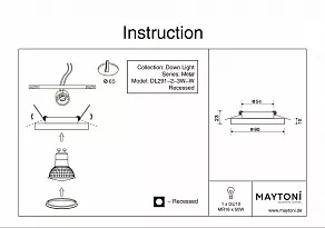 Встраиваемый светильник Maytoni Metal DL291-2-3W-W