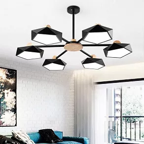 Люстра на штанге Imperiumloft Geometric Черная GEOMETRIC-CH01