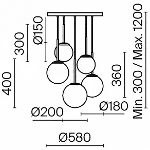 Подвесной светильник Maytoni Basic form MOD321PL-05B