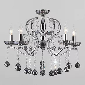 Подвесная люстра Eurosvet Brezza 10107/5 хром/дымчатый хрусталь Strotskis