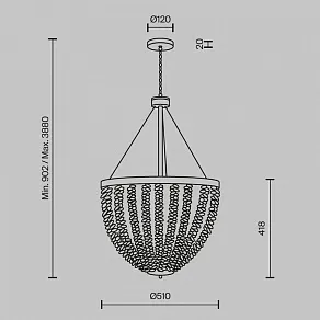 Подвесная люстра Maytoni Intrigue MOD440PL-06BS