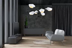 Люстра на штанге LUMINA DECO Romina LDP 6037-6 WT+BK