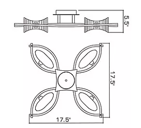 Потолочная люстра Mantra Krom Cromo 0883