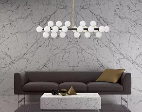 Люстра на штанге LUMINA DECO Marsiada LDP 6033-24 BK+GD