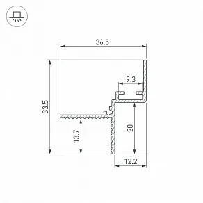 Профиль для установки натяжных потолков с теневым зазором Arlight СEIL 052228