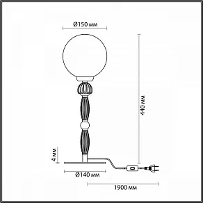 Настольная лампа декоративная Odeon Light Palle 5405/1T