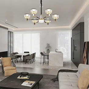 Подвесная люстра Arte Milano Neapolis-76210 276210/6 BK/GD