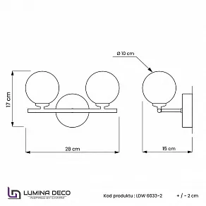Бра LUMINA DECO Marsiada LDW 6033-2 MD
