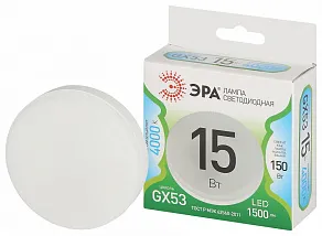 Лампа светодиодная Эра Green Line GX53 15Вт 4000K LED GX-15W-840-GX53 GL