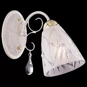 Бра Eurosvet 60001 60001/1 белый с золотом/прозрачный хрусталь