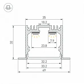 Профиль встраиваемый Arlight SL-LINIA 059797