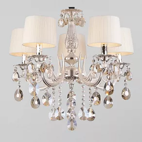 Подвесная люстра Eurosvet Argenta 10098/5 серебро/тонированный хрусталь Strotskis