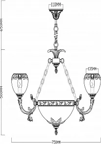 Подвесная люстра Rivoli Albertina P9 AB Б0038441