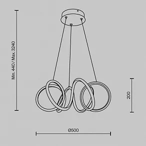Подвесной светильник Maytoni Curve MOD241PL-L60BK