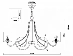 Подвесная люстра Rivoli Cascata P8 GD Б0038421