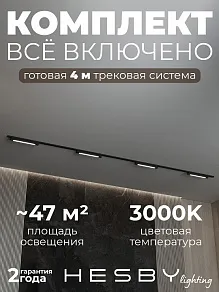 Комплект трековый Hesby Lighting №1 однофазная накладная Skylite HSBL_kompl_S001_NI4B3K