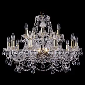 Подвесная люстра Bohemia Ivele Crystal 1411 1411/10+5/240/G/Balls