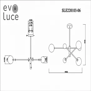 Люстра на штанге EVOLUCE Arcola SLE220103-06