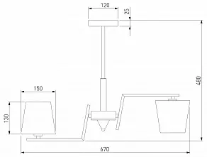 Люстра на штанге Eurosvet Ozark 60149/6 латунь