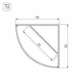 Профиль накладной угловой внутренний Arlight SL-KANT 44578