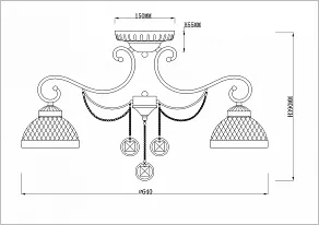 Потолочная люстра Rivoli Cofanetto S5 AB Б0037727