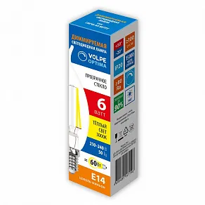 Лампа светодиодная Volpe OPTIMA DIM E14 6Вт 3000K UL-00009243