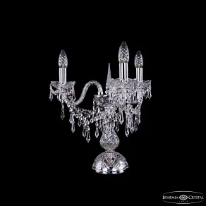 Настольная лампа декоративная Bohemia Ivele Crystal 1403 1403L/3/141-39 Ni