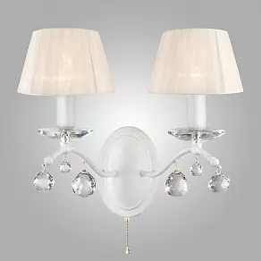 Бра Eurosvet Эстель 10058/2 белый с золотом/прозрачный хрусталь Strotskis