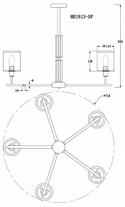 Люстра на штанге MyFar Alen MR1913-5P