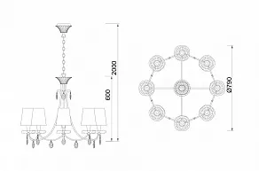 Подвесная люстра Mantra Sophie 6291