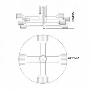 Люстра на штанге Escada Reflex 1140/8P