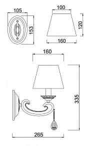 Бра Freya Brossard FR2904-WL-01-BZ