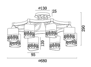 Потолочная люстра Freya Tasmania FR5475CL-08CH