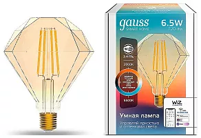 Лампа светодиодная с управлением через Wi-Fi Gauss Smart Home E27 6.5Вт 2000-5500K 1370112